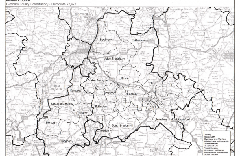 Boundary Commission proposed Evesham constituency