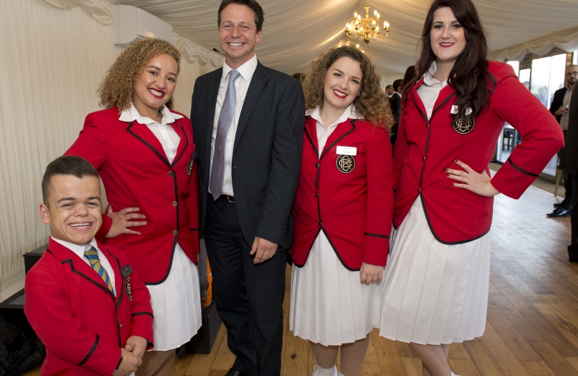 Nigel Huddleston MP with Butlins Red Coats