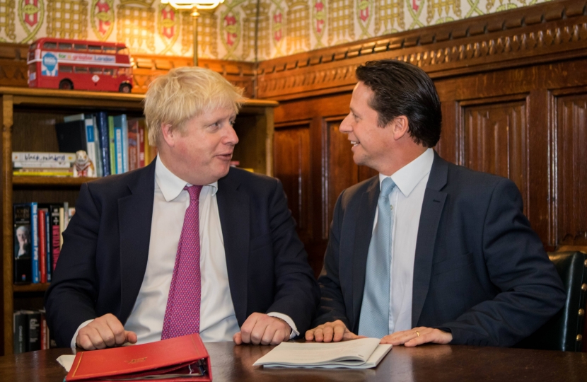 Nigel Huddleston with Boris Johnson