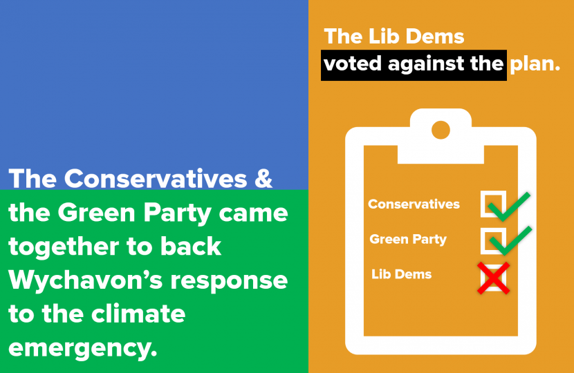 Wychavon’s Intelligently Green Plan was approved by all Conservative councillors. The Green Party also joined the Conservatives in voting for it. The Liberal Democrats voted against the plan.